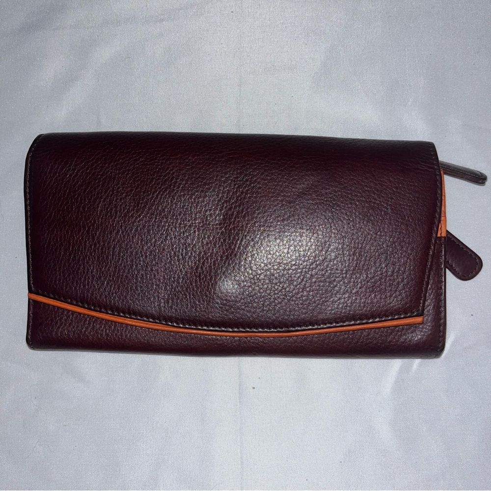 Osgoode Marley Drk Brown/ Lt Brown Multi Pocket Leather Wristlet Wallet